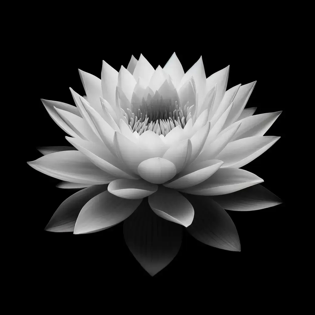 hoa sen trắng nền đen