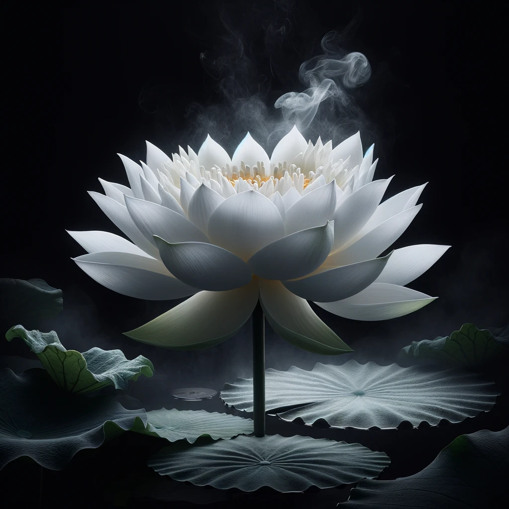 sen trắng nền đen nghệ thuật