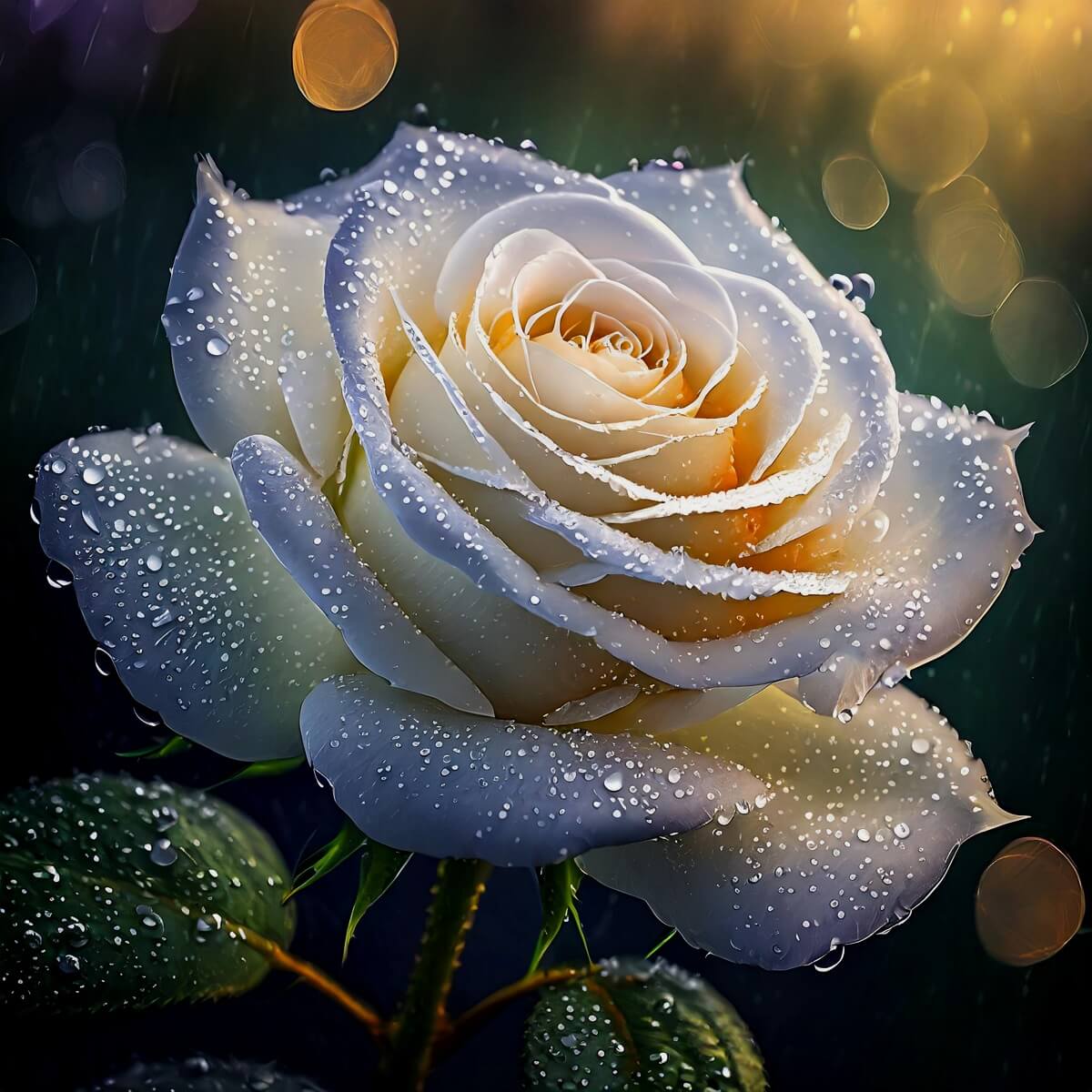 hoa hong trang suong som