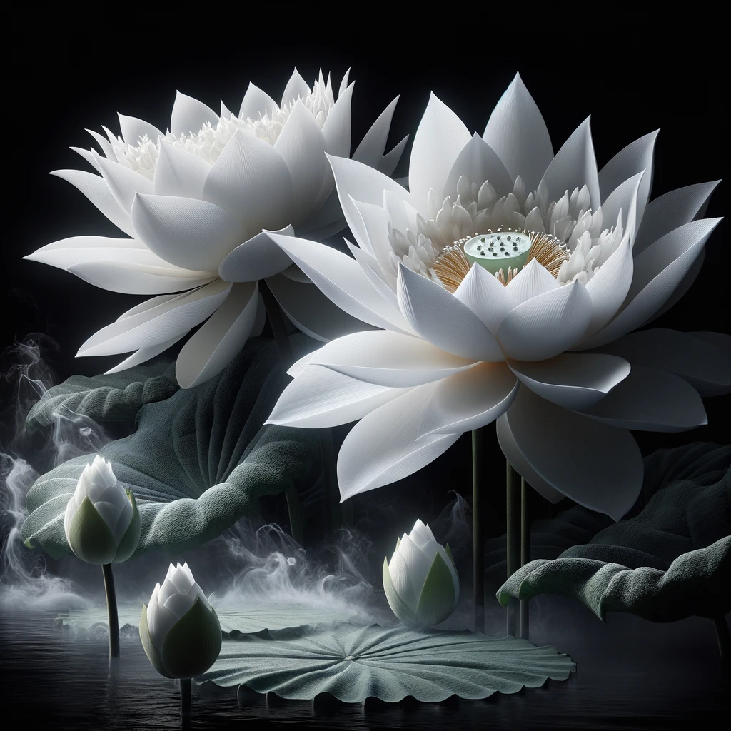 hai bông sen trắng đẹp