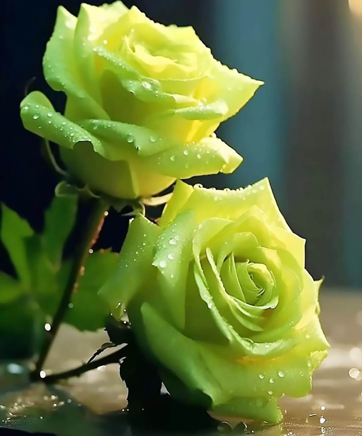 hoa hong xanh huyen bi