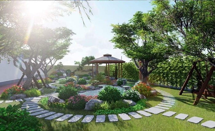 Thiết kế sân vườn nhà vườn nghỉ dưỡng